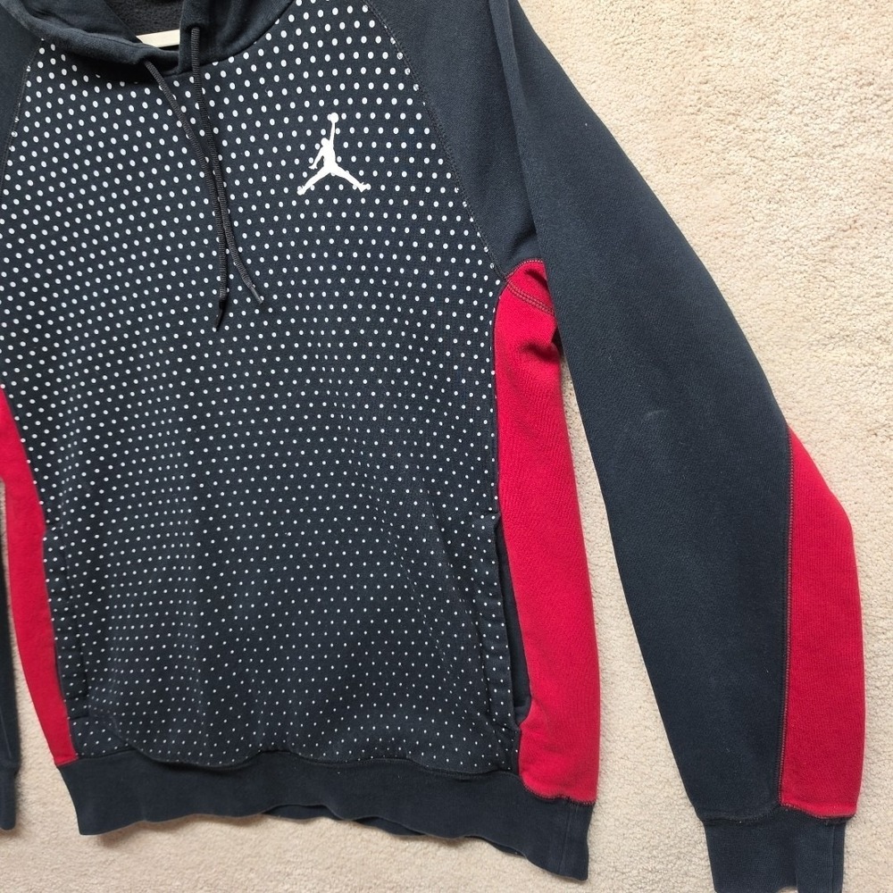 Jordan Polka Dot Pullover Hoodie Black Red White Men's Long Sleeve Sports Size M - Picture 3 of 12